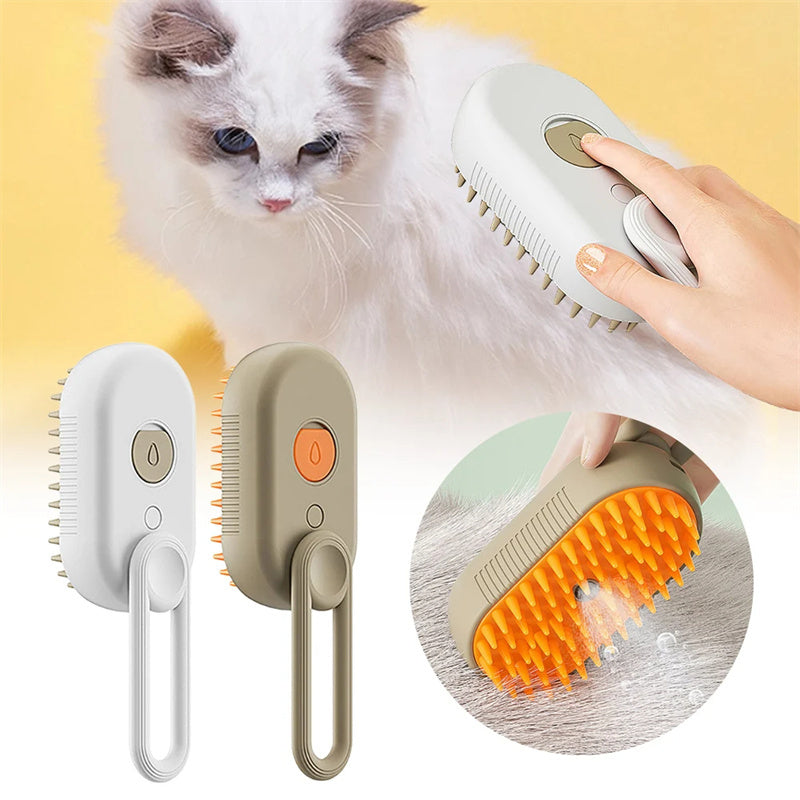 Cat Steam Brush Steamy Cat Brush 3 In 1 Electric Spray Cat Hair Brushes For Massage Pet Grooming Comb Hair Removal Combs Pet Products